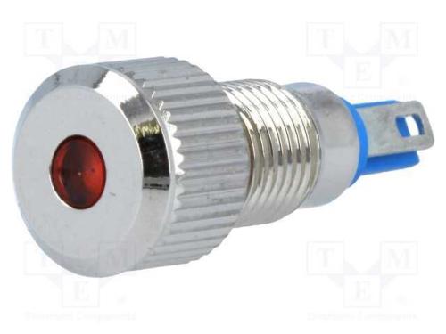 Luz indicadora: LED, plana, laranja, 12VDC, 8mm, .