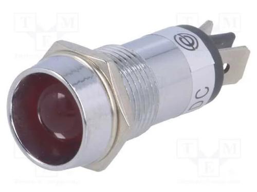 Luz indicadora: LED, côncavo, vermelho, 24VDC, 14.
