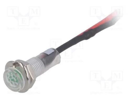 Luz indicadora: LED, plana, verde, 24VDC, 5,2mm, .