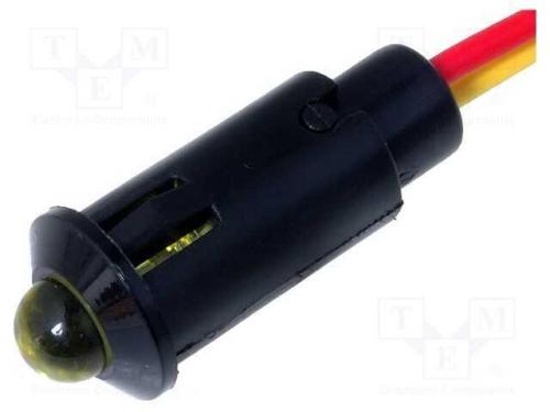 Luz indicadora: LED, convexa, amarela, 24VDC, 8,2.
