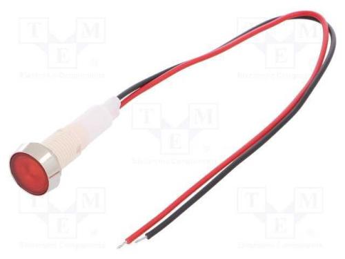 Luz indicadora: LED, plana, vermelho, 110VDC, 110.