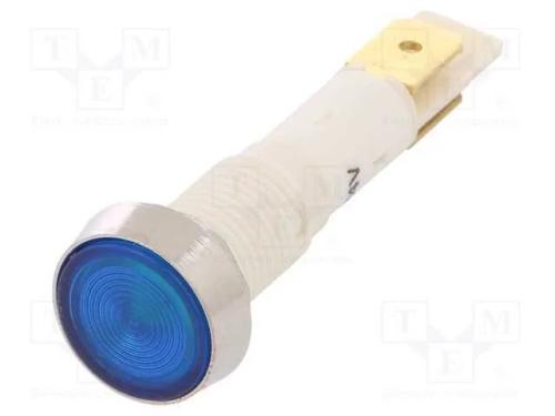 Luz indicadora: LED, plana, azul, 24VDC, 24VAC, 1.