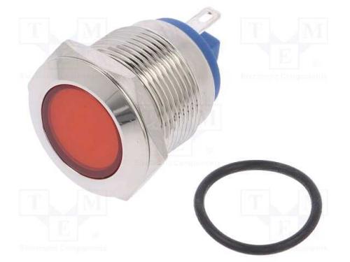 Luz indicadora: LED, plana, vermelho, 24VDC, 24VA.