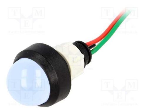 Luz indicadora: LED, convexa, azul, 24VDC, 24VAC,.