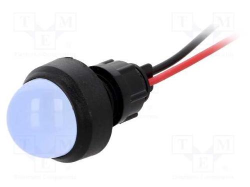 Luz indicadora: LED, convexa, azul, 220VDC, 13mm,.