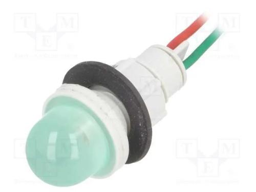 Luz indicadora: LED, convexa, verde, 24VDC, 24VAC.