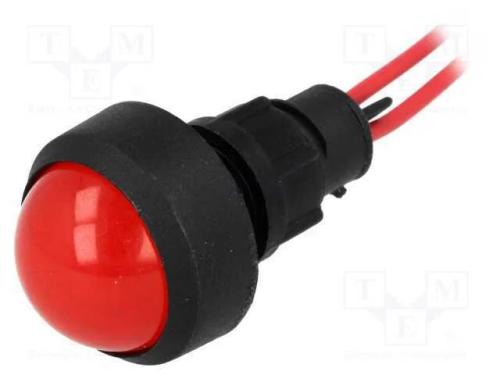 Luz indicadora: LED, convexa, vermelho, 230VAC, 1.