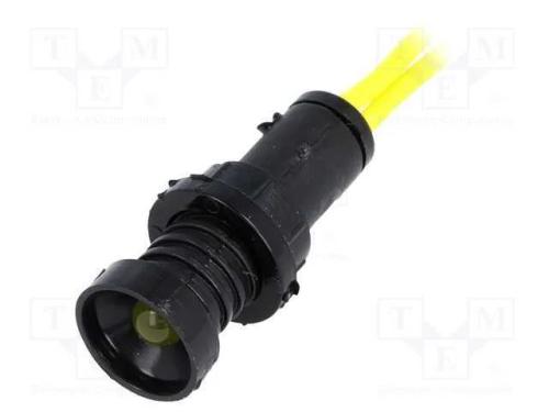 Luz indicadora: LED, côncavo, amarela, 230VAC, 10.