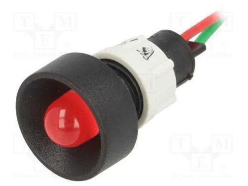 Luz indicadora: LED, côncavo, vermelho, 24VDC, 24.