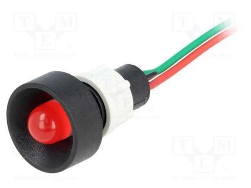 Luz indicadora: LED, côncavo, vermelho, 24VDC, 24.