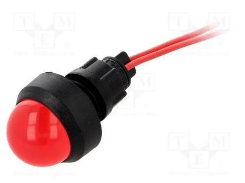 Luz indicadora: LED, convexa, vermelho, 230VAC, 1.