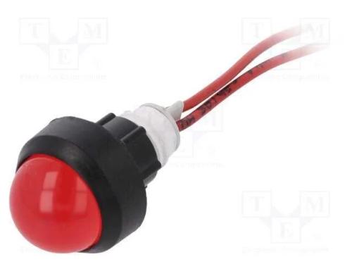 Luz indicadora: LED, convexa, vermelho, 230VAC, 1.