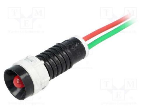 Luz indicadora: LED, côncavo, vermelho, 24VDC, 24.