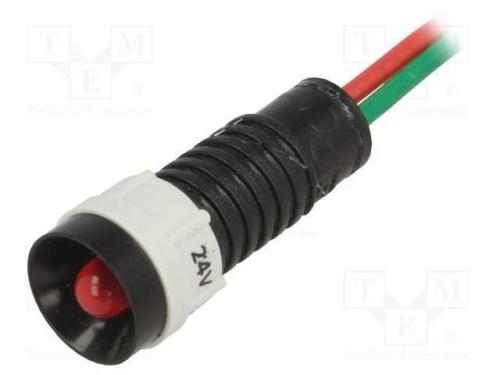 Luz indicadora: LED, côncavo, vermelho, 24VDC, 24.