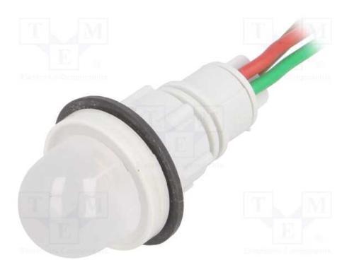 Luz indicadora: LED, convexa, vermelho/verde, 24V.