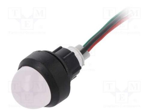 Luz indicadora: LED, convexa, vermelho/verde, 230.