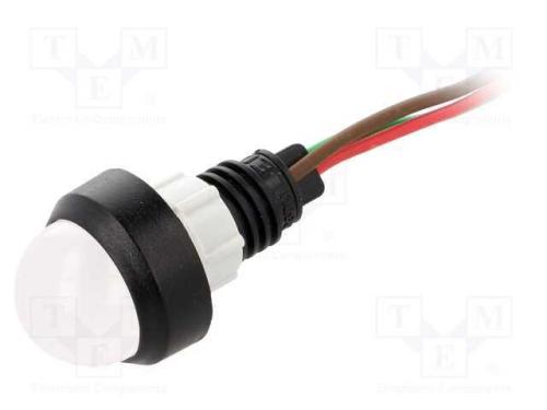 Luz indicadora: LED, convexa, vermelho/verde, 24V.