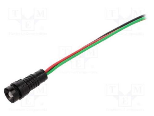 Luz indicadora: LED, côncavo, vermelho/verde, 230.