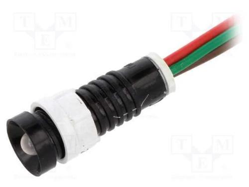 Luz indicadora: LED, côncavo, vermelho/verde, 24V.