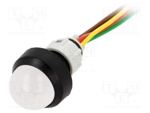Luz indicadora: LED, convexa, vermelho/verde/amar.