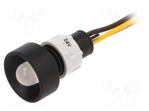 Luz indicadora: LED, côncavo, amarelo/vermelho, 2.