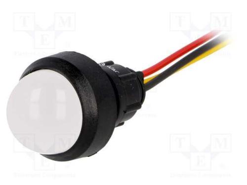 Luz indicadora: LED, convexa, amarelo/vermelho, 2.