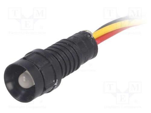 Luz indicadora: LED, côncavo, vermelho/amarelo, 2.