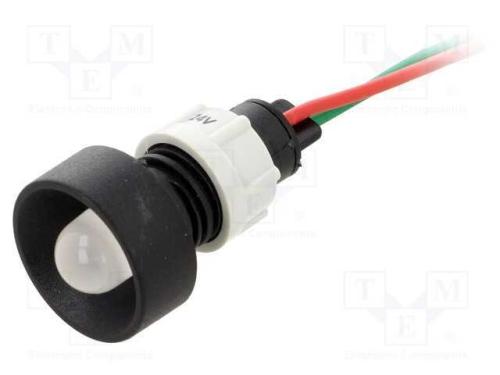 Luz indicadora: LED, côncavo, branco, 24VDC, 24VA.