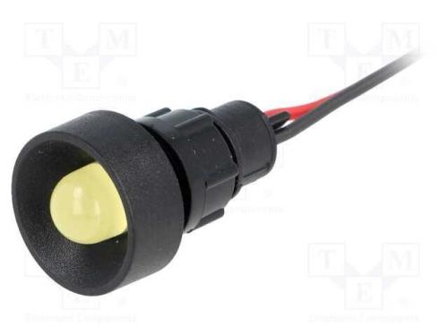 Luz indicadora: LED, côncavo, amarela, 220VDC, 13.
