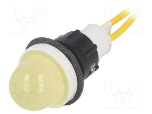 Luz indicadora: LED, convexa, amarela, 230VAC, 13.