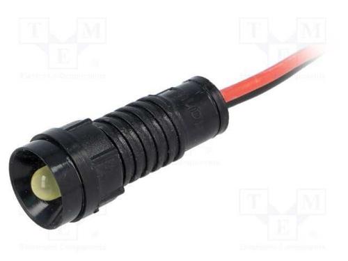 Luz indicadora: LED, côncavo, amarela, 220VDC, 11.