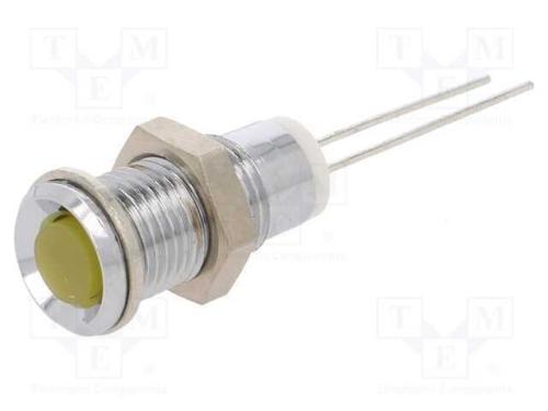 Luz indicadora: LED, convexa, amarela, 8mm, para .