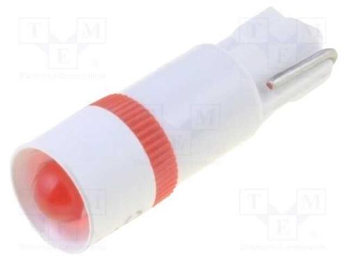 Luz indicadora: LED, 6VDC, 5,6mm, Carcaça: vermel.