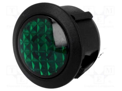 Luz indicadora: LED, convexa, verde, 24VDC, 20mm,.