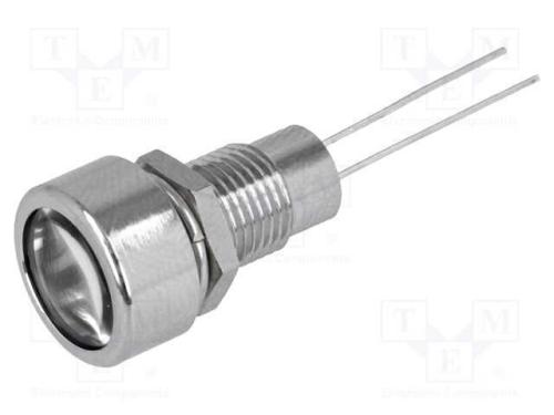 Luz indicadora: LED, plana, vermelho, 8,2mm, IP67.
