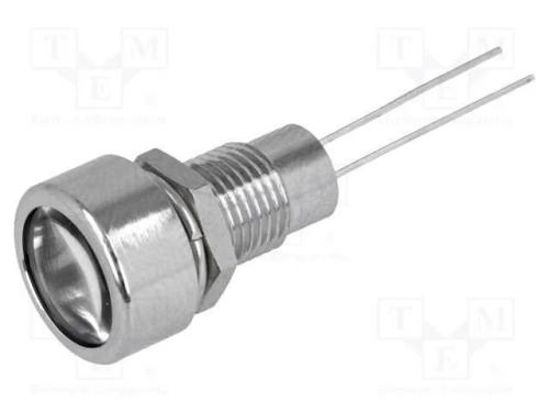 Luz indicadora: LED, plana, vermelho, 8,2mm, IP67.