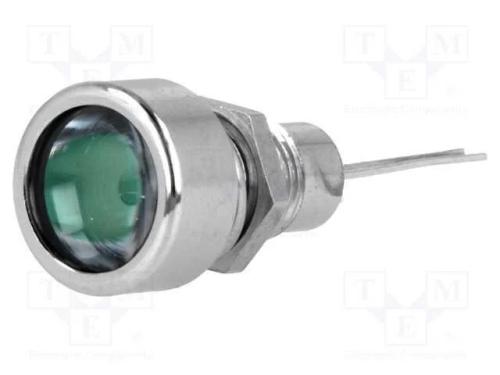 Luz indicadora: LED, plana, verde, 8,2mm, IP67, p.
