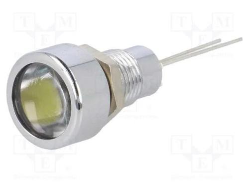 Luz indicadora: LED, plana, amarela, 8,2mm, IP67,.