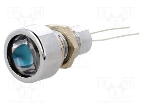 Luz indicadora: LED, plana, azul, 8,2mm, IP67, pa.