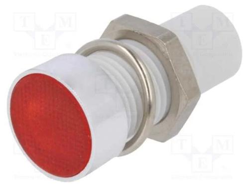 Luz indicadora: LED, plana, 8mm, policarbonato, L.