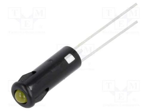 Luz indicadora: LED, convexa, amarela, 5,2mm, IP4.