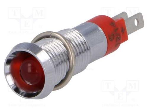 Luz indicadora: LED, côncavo, vermelho, 12÷14VDC,.