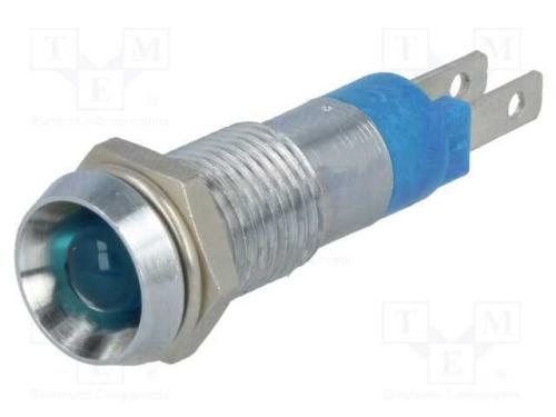 Luz indicadora: LED, côncavo, azul, 24÷28VDC, 8,2.