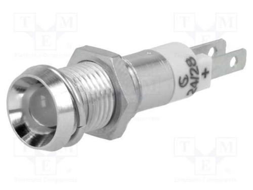 Luz indicadora: LED, côncavo, branco, 24÷28VDC, 8.