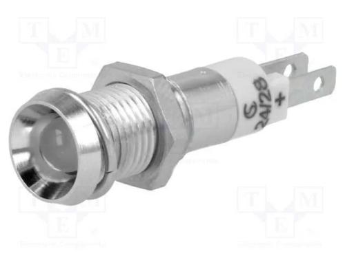 Luz indicadora: LED, côncavo, branco, 24÷28VDC, 8.