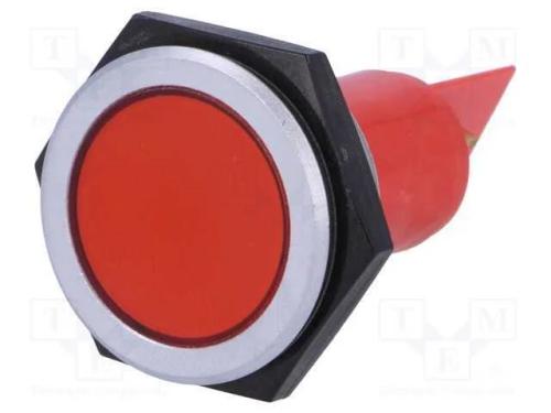 Luz indicadora: LED, plana, vermelho, 24÷28VDC, 3.