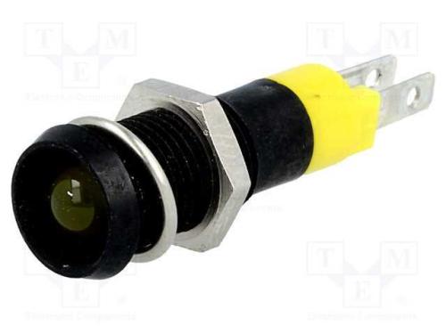 Luz indicadora: LED, côncavo, amarela, 24÷28VDC, .