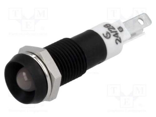 Luz indicadora: LED, côncavo, vermelho/verde, 24÷.