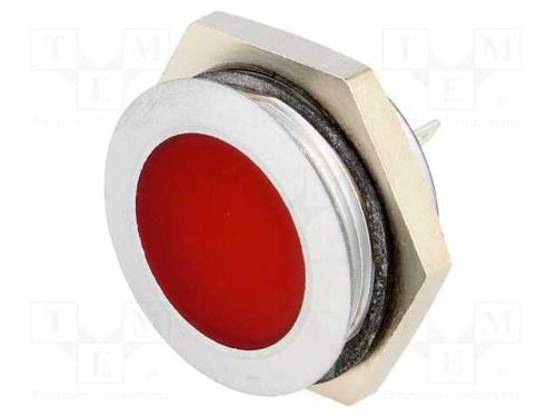 Luz indicadora: LED, plana, vermelho, 24÷28VDC, 2.