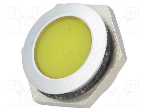 Luz indicadora: LED, plana, amarela, 12÷14VDC, 22.